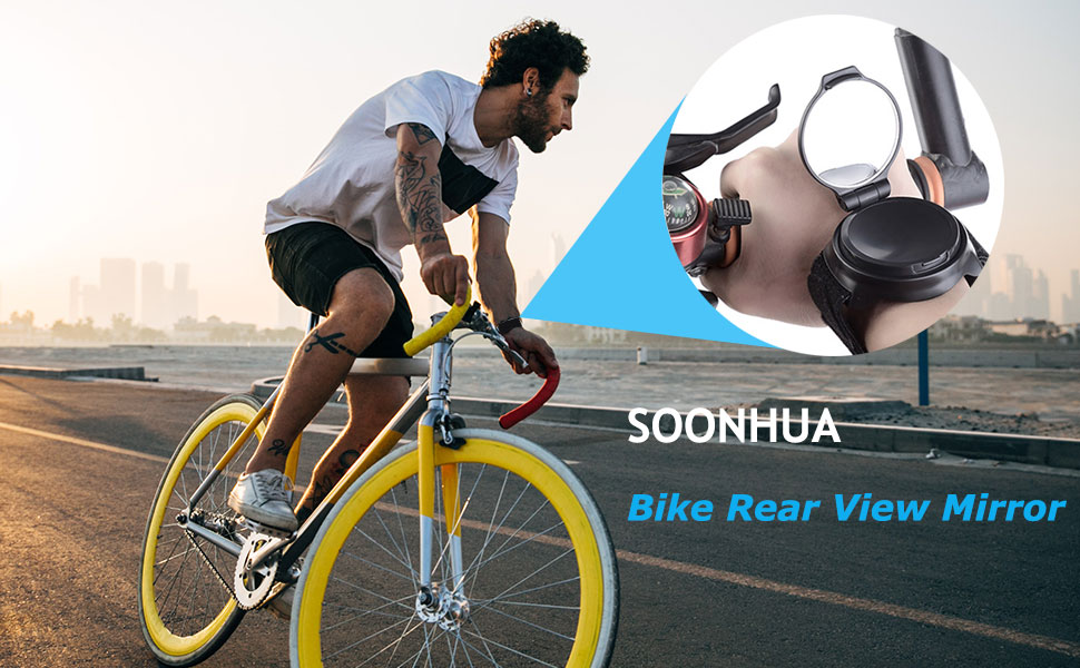 SOONHUA Bike Rear View Mirror Wide Angle Cycling Bicycle Bike Rear View