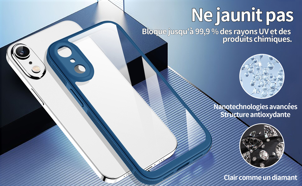 Quikbee Coque conçue pour iPhone XR, antidérapante, Transparente et de qualité Militaire Qui ne