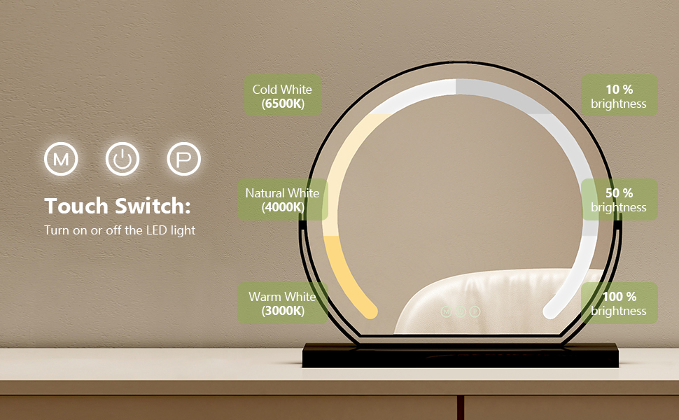 S'AFIELINA Hollywood Vanity Mirror 360° rotation Dressing Table Mirror