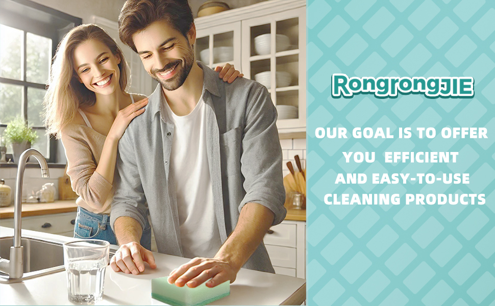 Non-Scratch Scrubbing Sponge, Dual-Sided with Sturdy Scrubbing Pad and Soft Foaming Sponge