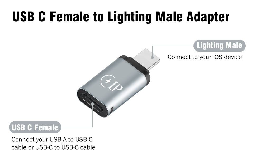 RUIZHI 2 Pack USB C zu Lightning Adapter+Lightning zu USB C Adapter