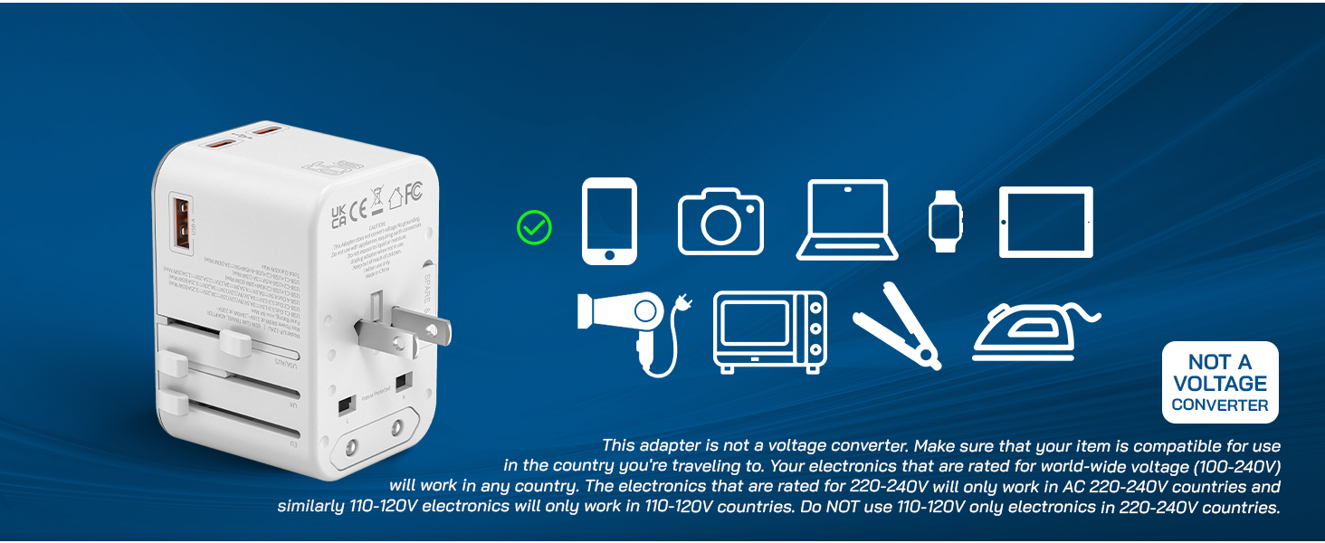travel adapter with 65w