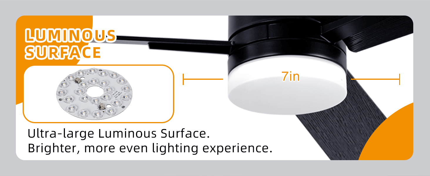 LED Dimmable Black Modern Ceiling Fans for Bedroom,Indoor/Outdoor Patio