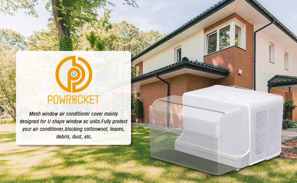 Powrocket Window Air Conditioner Mesh Cover for UShape