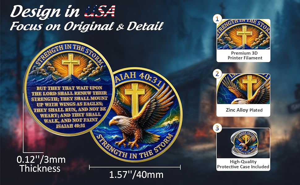 ISAIAH 40:31 Religious Jesus Copper Token