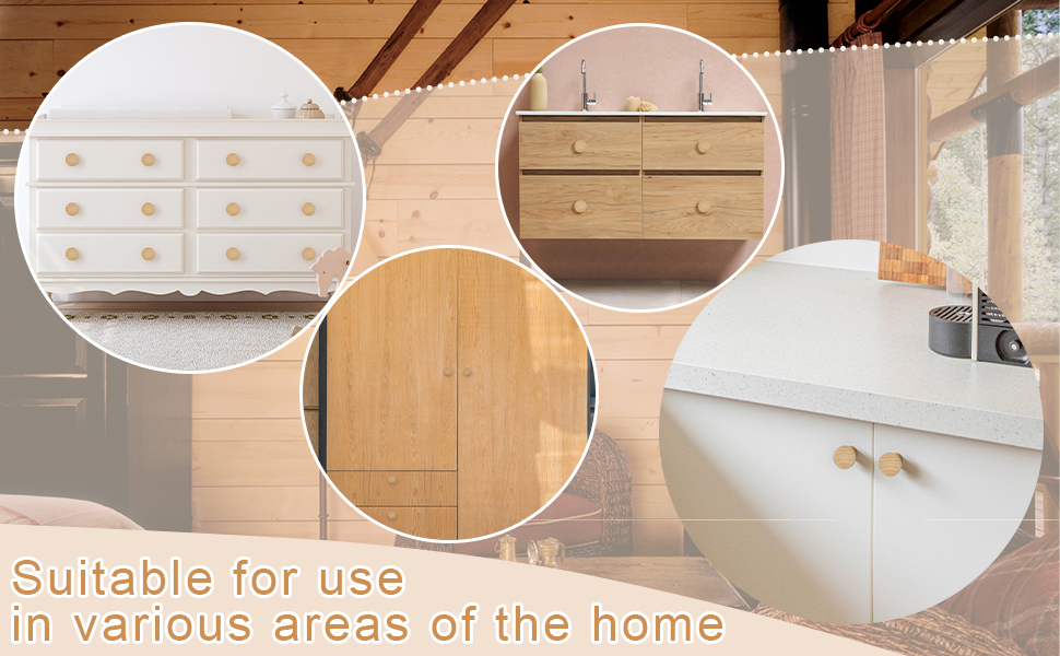 HOMEKNOBS 20 Pack Wood Dresser Knobs Flat Top Round Knobs for Dresser