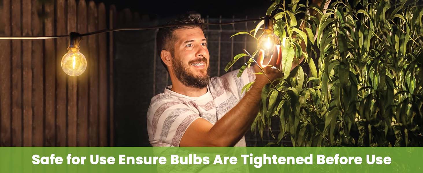 G40 Outdoor String Lights 25ft Decorative LED Bulbs