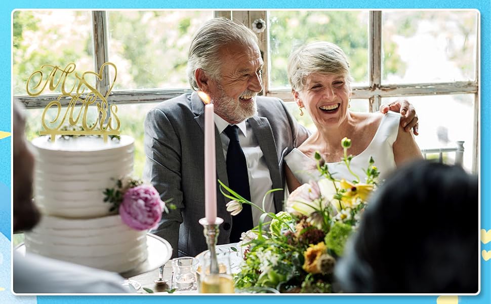 mr and mrs cake topper personalised