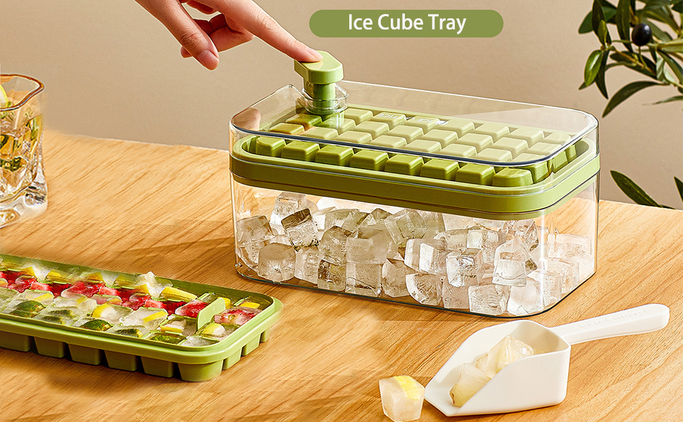 Ice Cube Trays,2023 New Ice Cube Tray With Lid and Bin,64