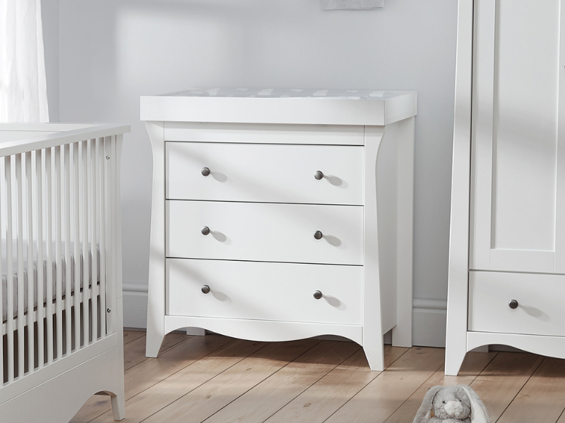 Clara Baby Changing Unit with Drawers 2in1 Dresser & Changing Table
