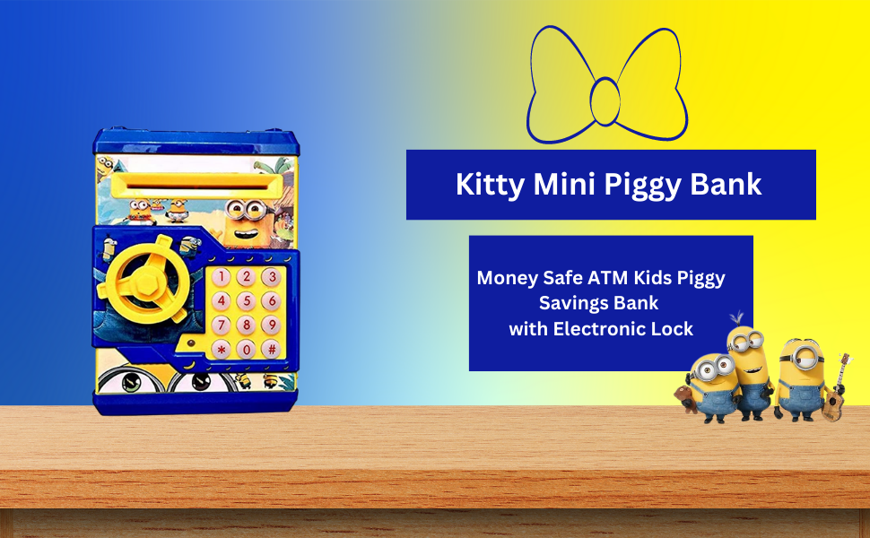 HappyBive Mini Piggy Bank Atm With Password For Kids Money Safe Atm