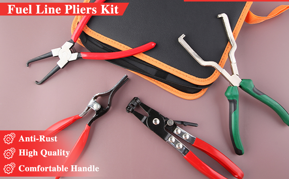 LEONTOOL 4Pcs Hose Remover Pliers Assortment Kit, Including Fuel Filter
