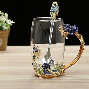 Glass Flower Tea Cup