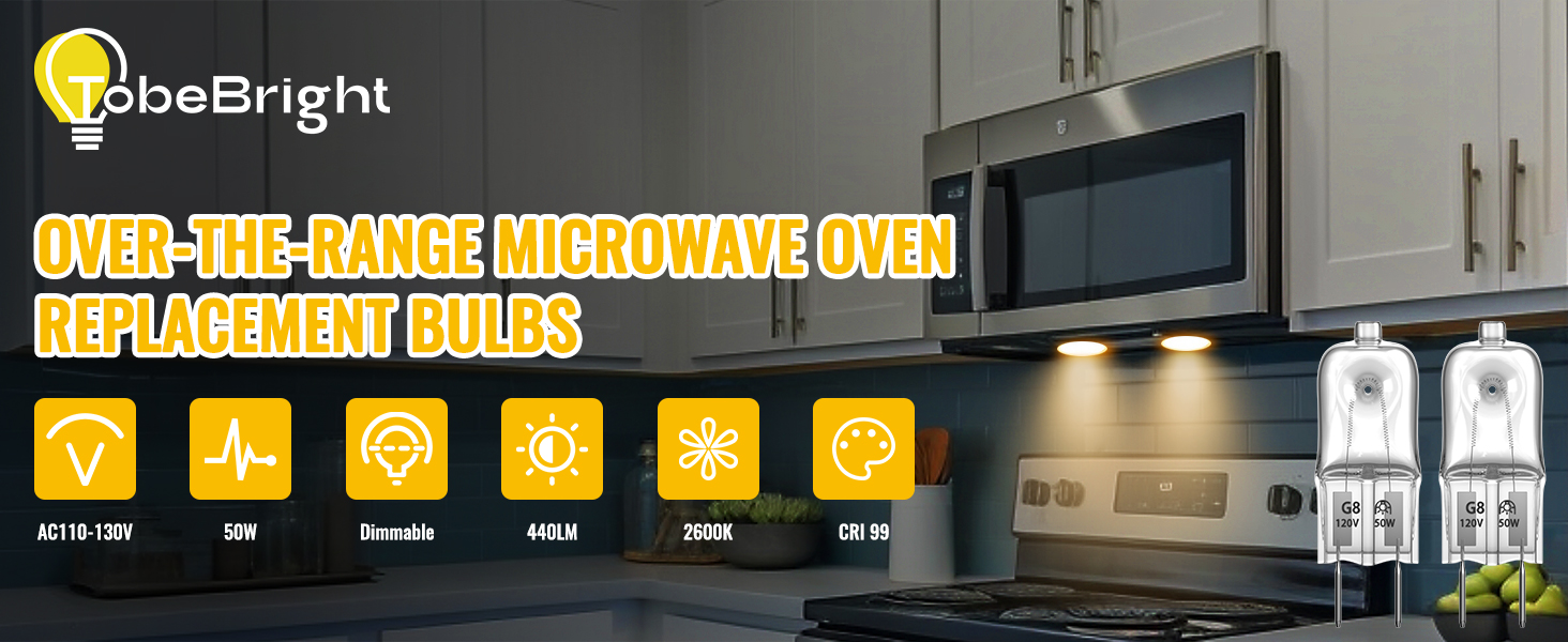 G8 Microwave Light Bulbs Under Hood 50W