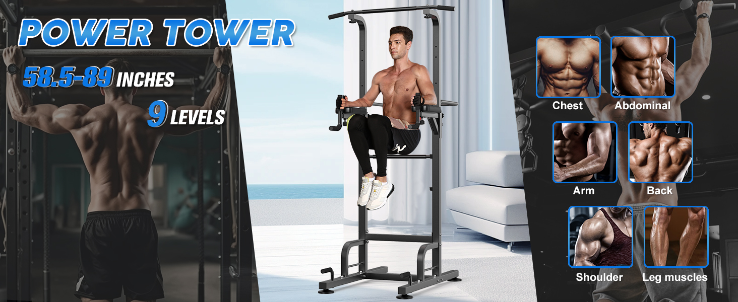 Sportsroyals Power Tower Pull Up Dip Station
