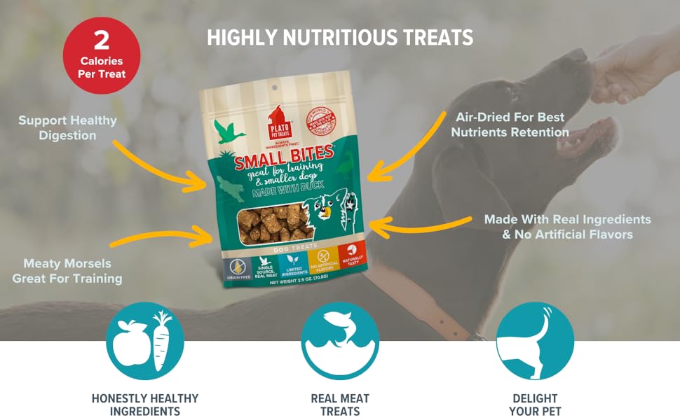 Plato Pet Treats Small Bites meaty morsels treats that support healthy digestion