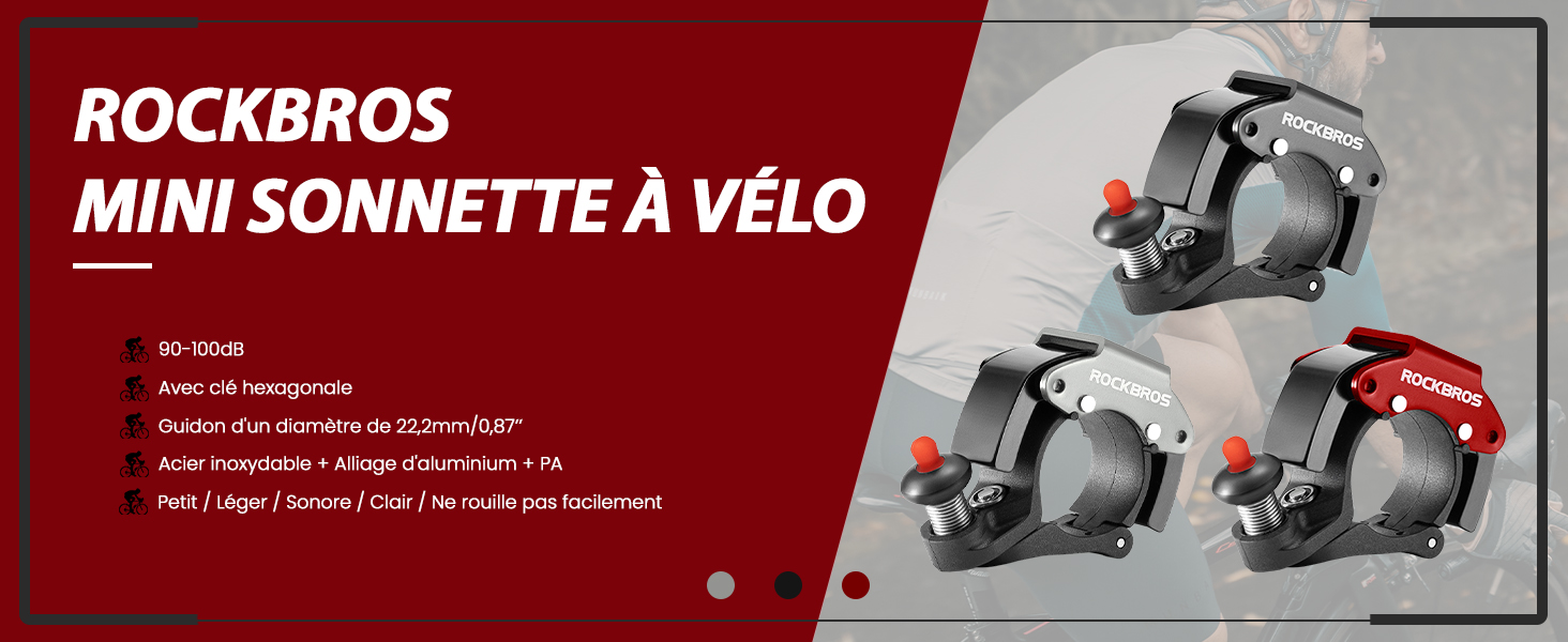 Mini Sonnette à Vélo Sonore 90-100dB Clochette Fort pour Guidon