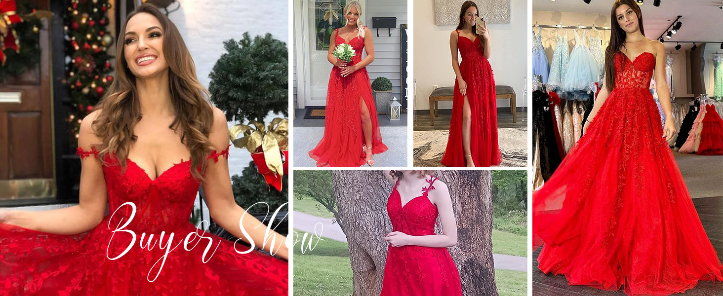 Vestidos de novia con apliques de encaje para mujer, vestidos de fiesta largos con corsé y abertura para mujer