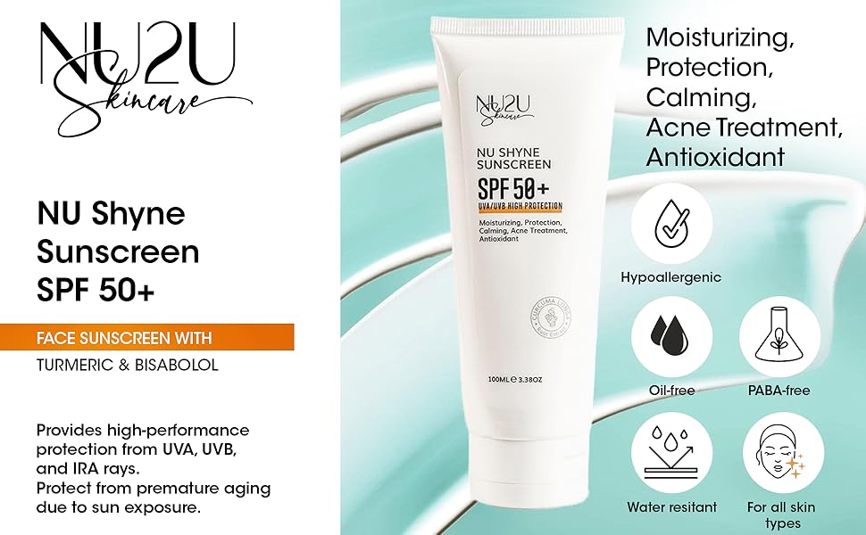 NU2U Skincare NU Shyne Sunscreen SPF 50+
