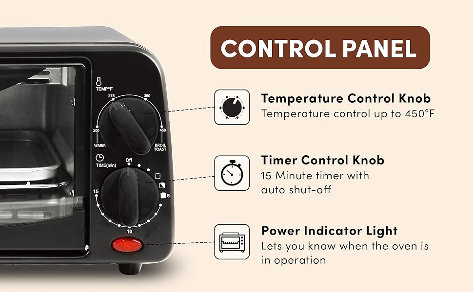 Elite Gourmet ETO236 Personal 2 Slice Countertop Toaster Oven with 15