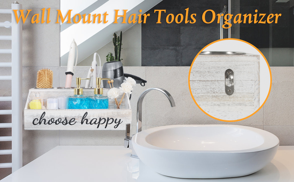 hair dryer holder wall mount, bathroom organizer wall mounted