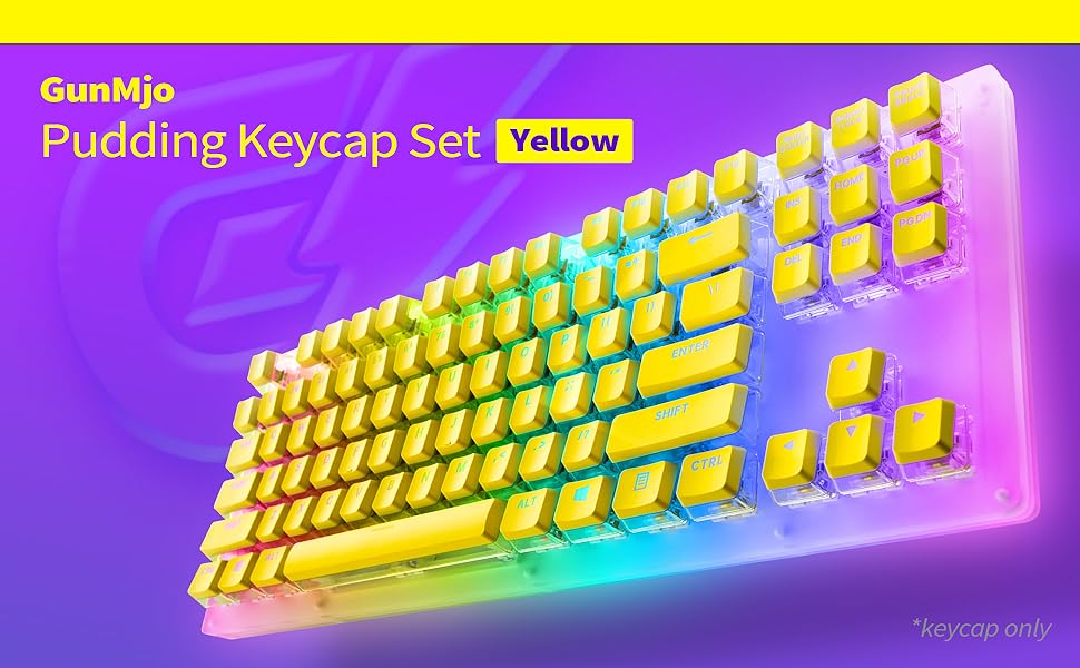 GUNMJO Crystal Pudding Keycap for Gaming Keyboard with Cherry MX Switches, ABS