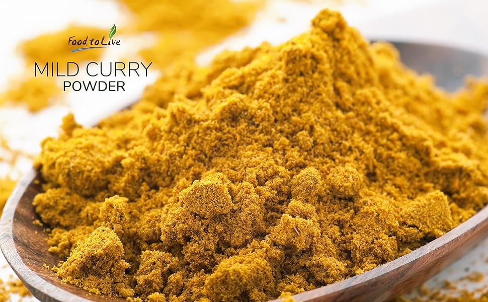 Food to Live Mild Curry Powder Indian Eight Spices Blend