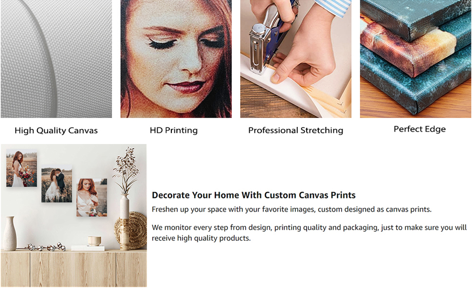 DOARTDO Custom Canvas Wall Art 3 Panels Personalized Canvas