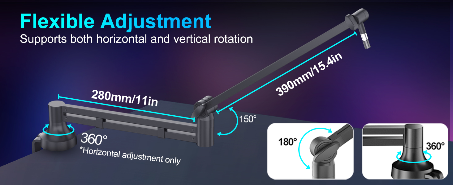 low profile boom arm