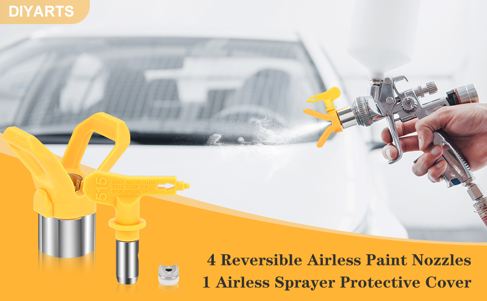 DIYARTS 5 Pcs Airless Sprayer Tips, Reversible Spray Paint Nozzle Tips