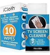 iCloth Extra Large Monitor and TV Screen Cleaner Pro-Grade Individually Wrapped Wet Wipes, 1 Wipe...