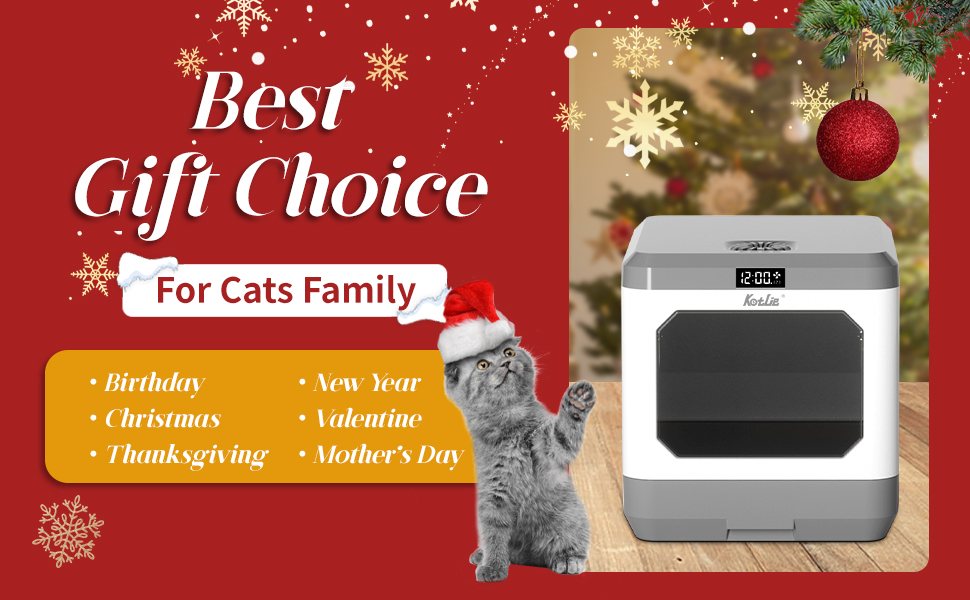 Cat Litter Box with Smart Odor Removal, XL Cat Litter Tray with Lid