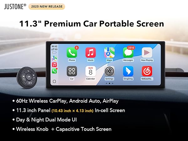 ほぅ！【新品】11.3インチ Carplay android Auto Amazon.com: [2025 Fully Laminated Screen] 11.3