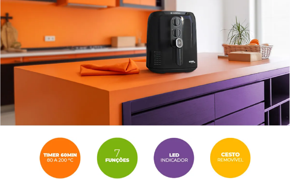 Fritadeira Sem Óleo 4L Cadence Cook Fryer