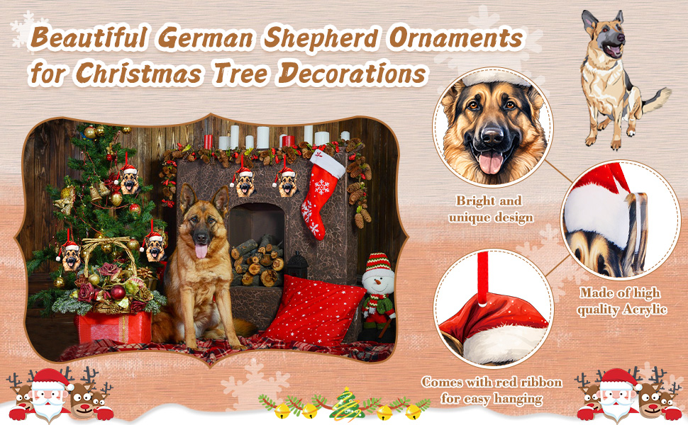 unique christmas decorations german shepherd christmas hanging ornament christmas party supplies