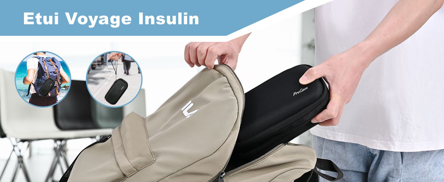 Procase Pochette Isotherme Insuline Médicament, Trousse Glacière à Insuline Diabétique en Deux