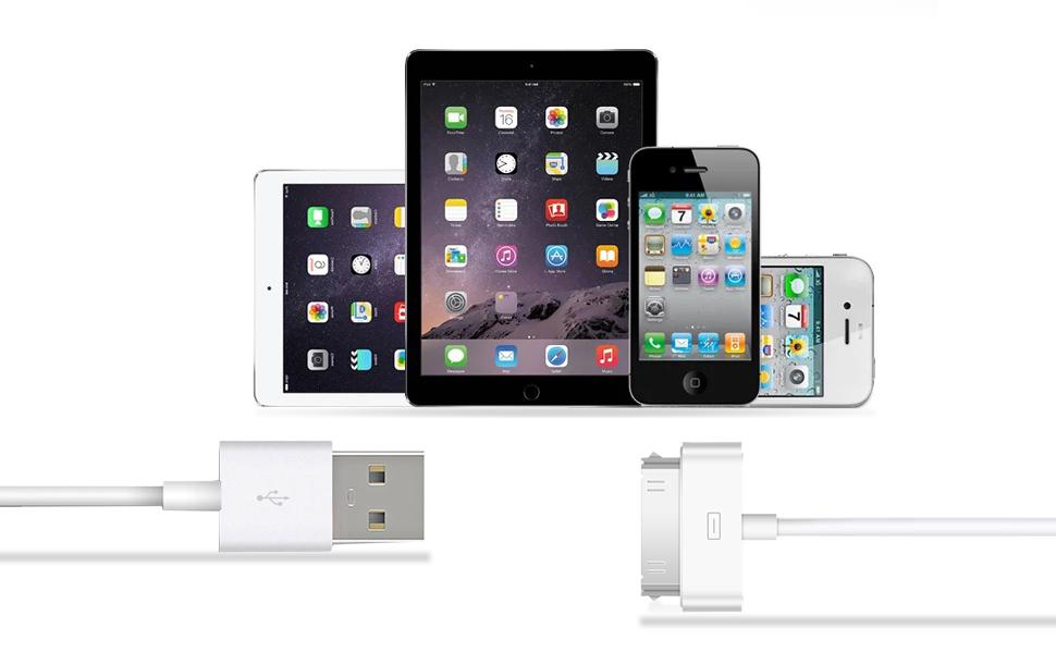 WEDAWN iPhone 4s Cable iPad 2 Cable [Apple Certified] 30Pin USB