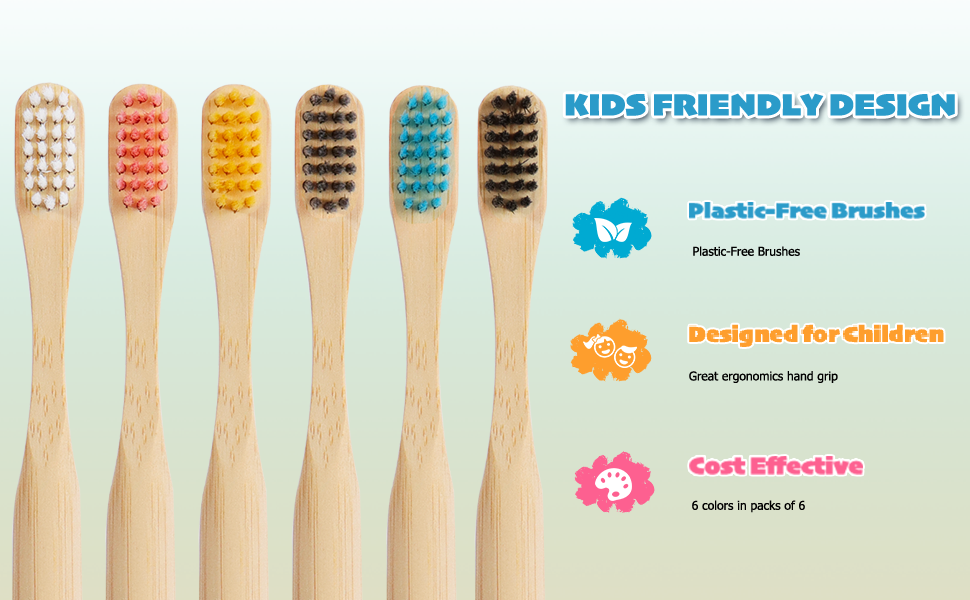 Kids Bamboo Toothbrushes 