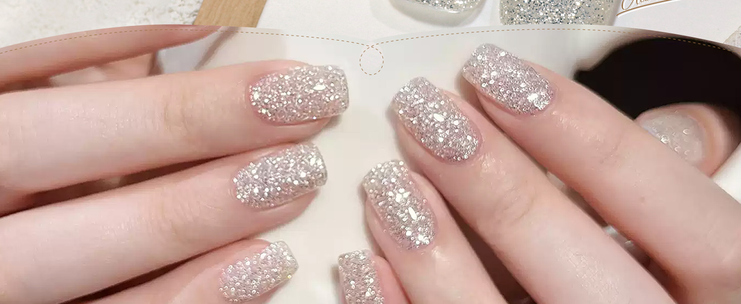 Silver Glitter Gel Nail Polish