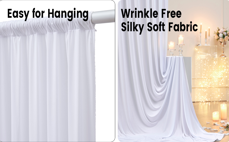 white backdrop curtain
