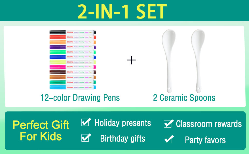 Kiddies Create Magical Floating Drawings Bundle, Magic Drawing Pens for Kids, Water Painting Pen Set