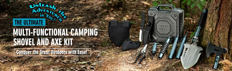 ZENHOSIT Survival Shovel with Axe Kit
