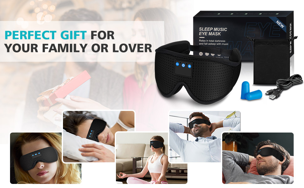 Bluetooth Sleep Mask Headphones,Blackout Sleepathy Sleep Mask Upgraded 3D Contoured Sleep Headphones