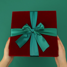 Velvet Square Gift Box Red