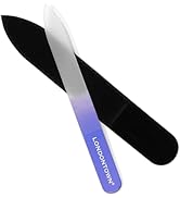 LONDONTOWN Lilac Purple Double-Sided Glass Nail File & Care Tool, Professional Grit Etched Crysta...