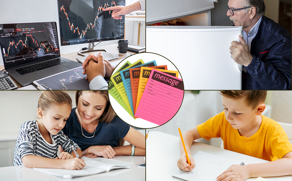 Message Sticky Notes Pads,Skycase 6 Pack Colorful Self Stick Note Pads