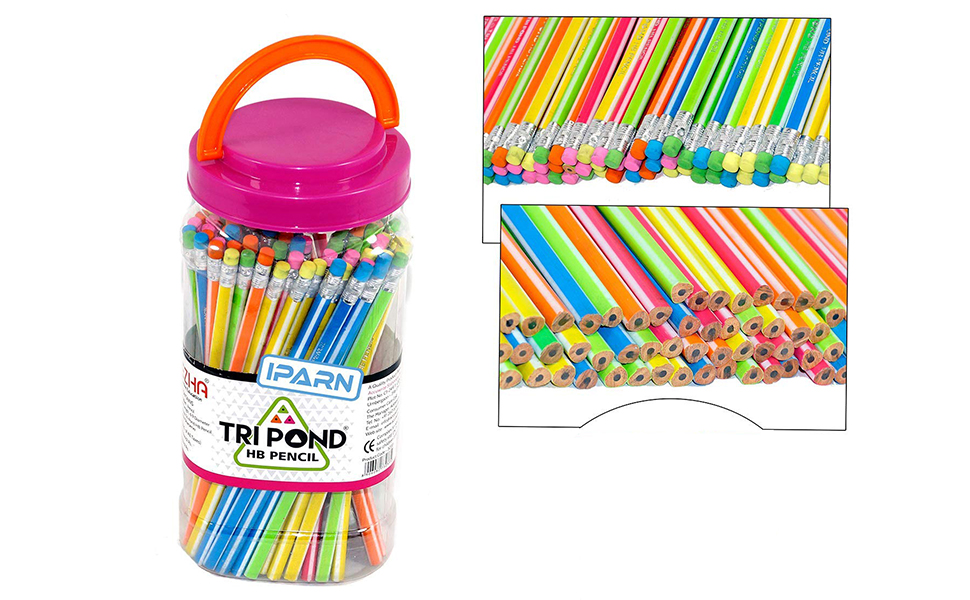 iParn Dezha Tripond Triangular Jar Rubber Tip Graphite Pencil HB