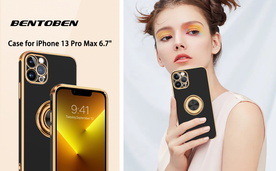 BENTOBEN iPhone 13 Pro Max Case with Ring, Phone case for iPhone 13 Pro