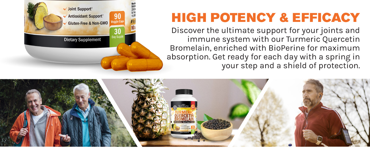 Turmeric Quercetin with Bromelain Supplement Natural