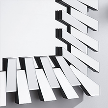 Close up detail of Starburst rectangular wall mirror and frame